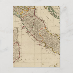 Italy hand coloured Atlas Map Postcard