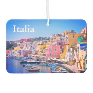 Italy Harbor and Old Town on Procida Car Air Freshener