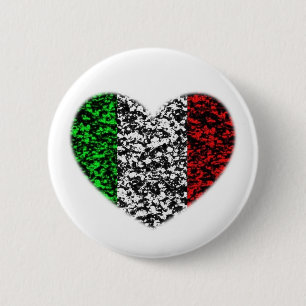 Italy Heart 6 Cm Round Badge