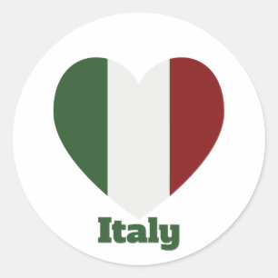 Italy Heart Flag Classic Round Sticker