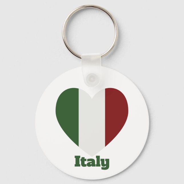 Italy Heart Flag  Key Ring (Back)