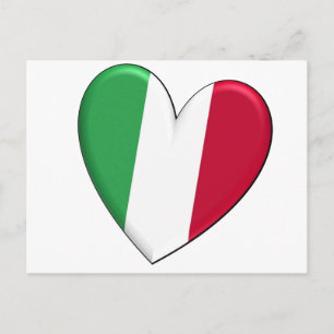 Italy Heart Flag Postcard