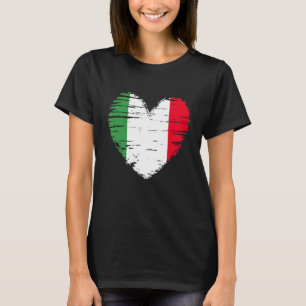 Italy Heart Italian Flag Italian Pride T-Shirt