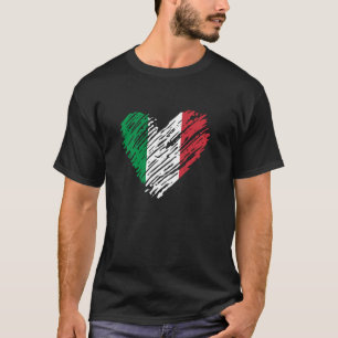 Italy Heart Italian Flag Patriotic Men Women Kids T-Shirt