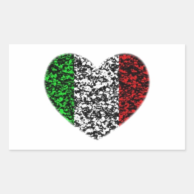 Italy Heart Rectangular Sticker (Front)