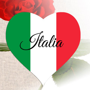 Italy Heart Sticker, Patriotic Italian Flag Sticker