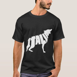 Italy Howling Italian Wolf Word Art Funny Animal T-Shirt