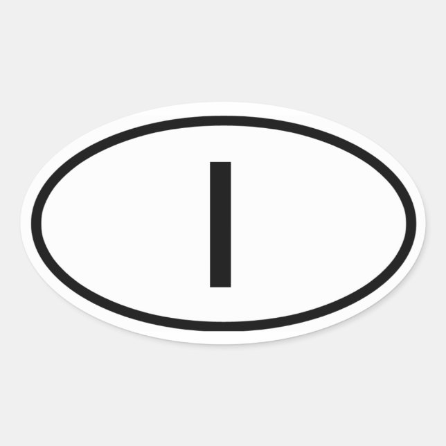 Italy "I" Oval Sticker (Front)