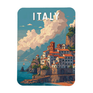 Italy Illustration Travel Art Vintage Magnet