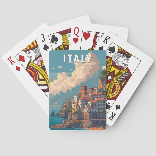 Italy Illustration Travel Art Vintage Playing Cards (Back)