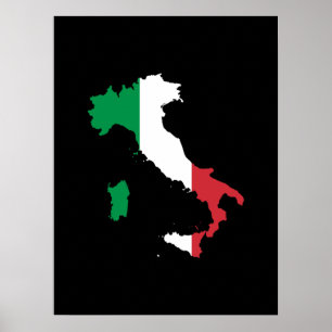 Italy in Flag Colours Poster