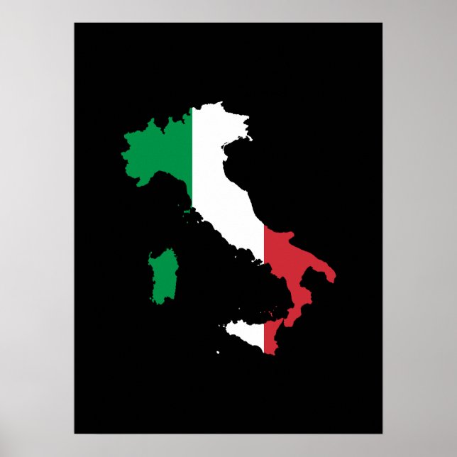 Italy in Flag Colours Poster (Front)