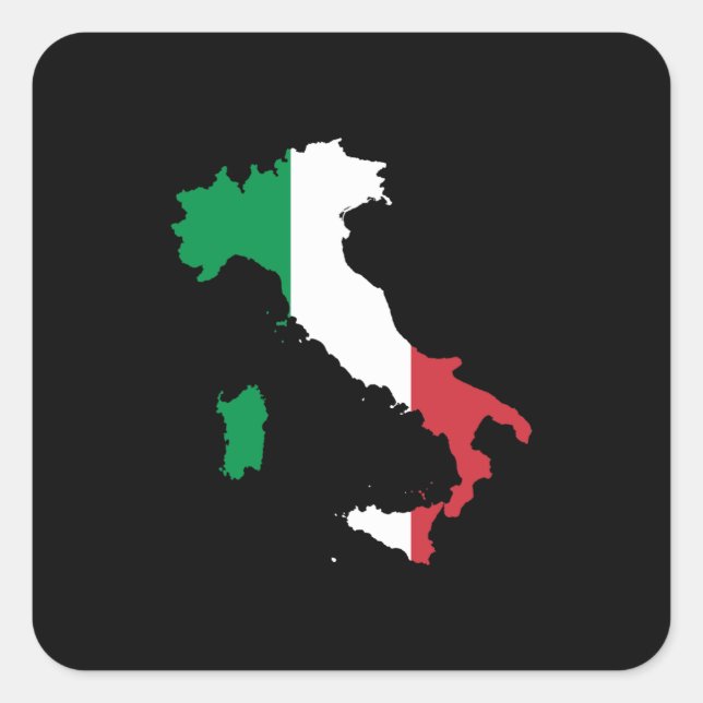Italy in Italian Colours Square Sticker (Front)