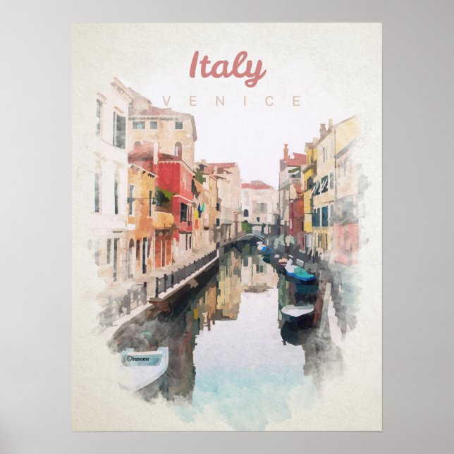 Italy in watercolor poster (Front)
