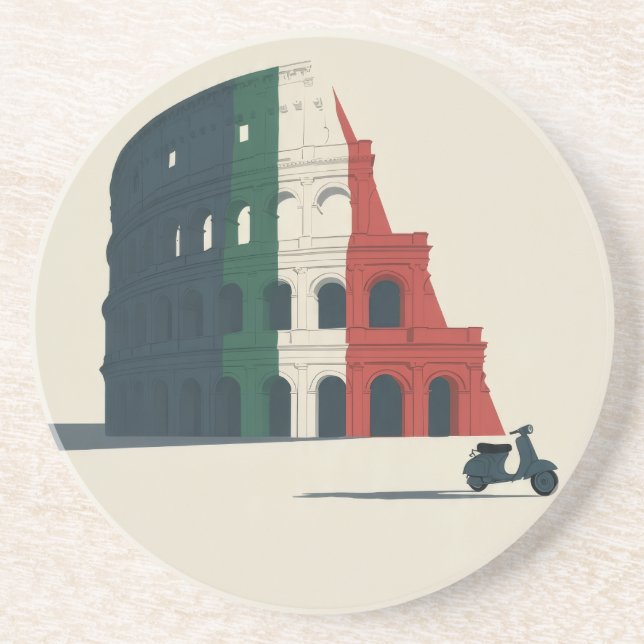 Italy-Inspired Colosseum Sandstone Coaster (Front)