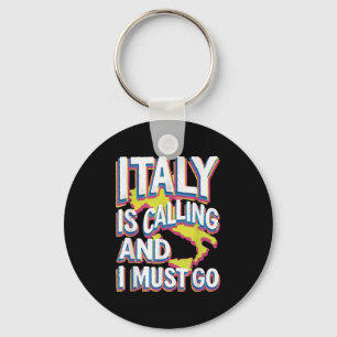 Italy Is Calling Travel Art Key Ring
