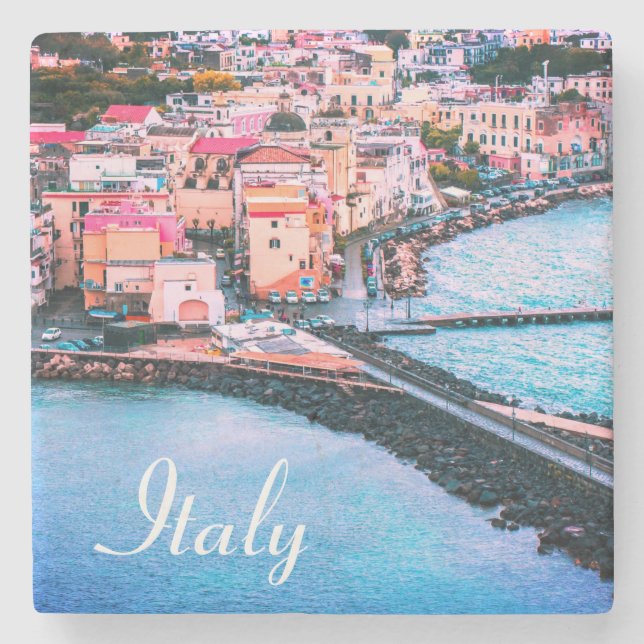 Italy Ischia Old Town Travel Photo Stone Coaster (Front)