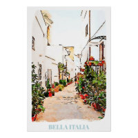 ** Italy Italia AP12 Street Plant Lines Poster