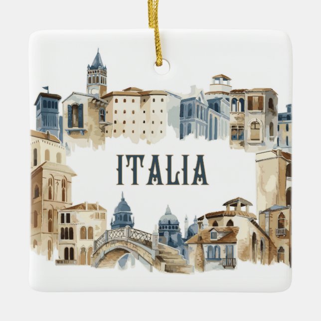Italy Italia Architecture Ceramic Ornament (Front)