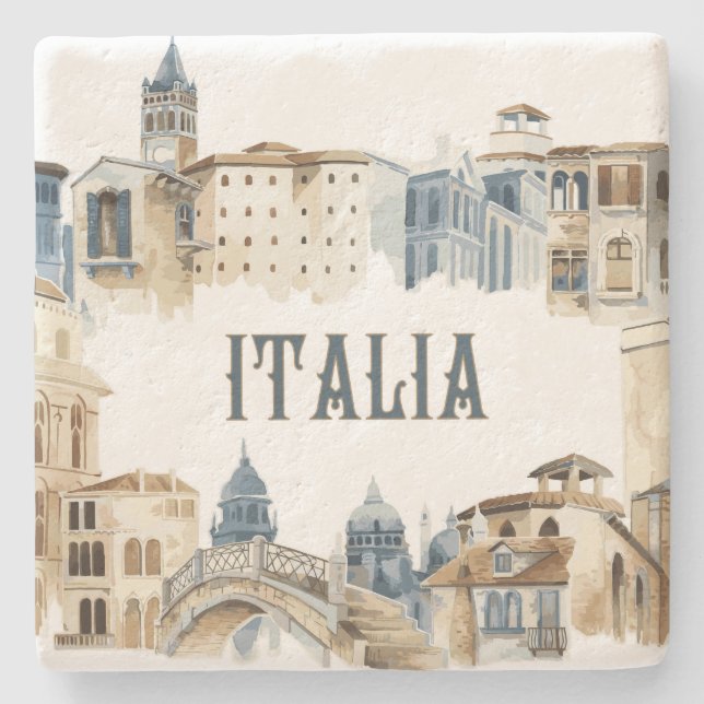 Italy Italia Architecture Stone Coaster (Front)