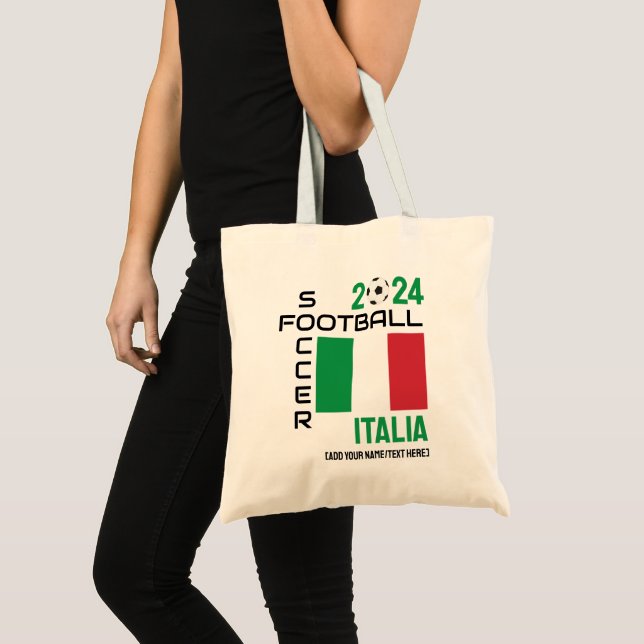 ITALY ITALIA Football Custom Name 2024 Any Year  Tote Bag (Front (Product))