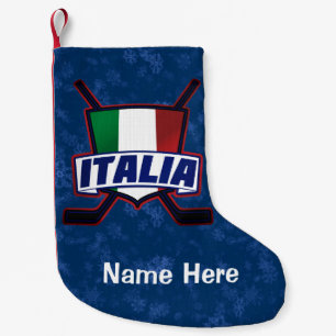 Italy Italia Hockey Flag Christmas Stocking
