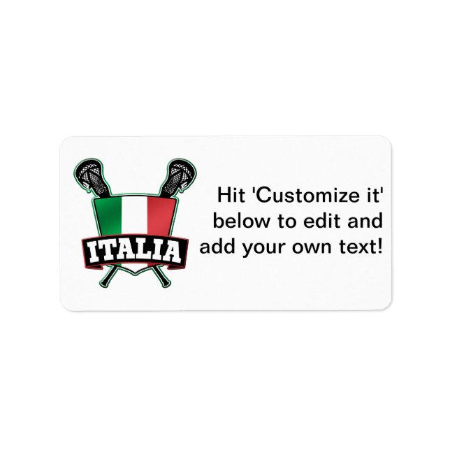 Italy Italia Lacrosse Label (Front)