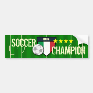 Italy Italia Soccer Champion Bumper Sticker