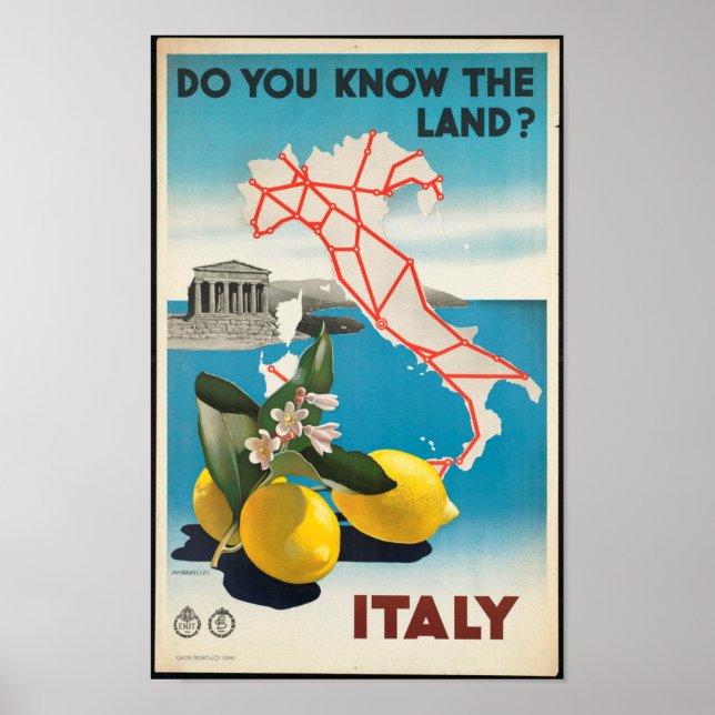 Italy - Italia vintage travel Poster (Front)