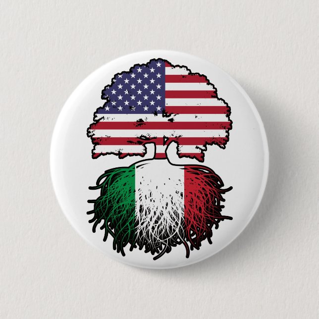Italy Italian American USA United States America 6 Cm Round Badge (Front)