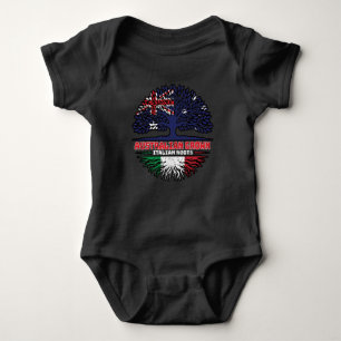 Italy Italian Australian Australia Tree Roots Flag Baby Bodysuit