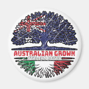 Italy Italian Australian Australia Tree Roots Flag Magnet