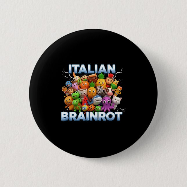Italy Italian Brainrot Funny Meme Characters Trend 6 Cm Round Badge (Front)