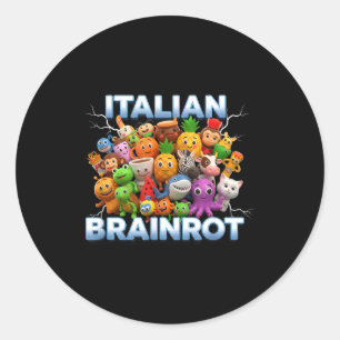 Italy Italian Brainrot Funny Meme Characters Trend Classic Round Sticker