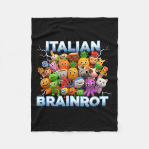 Italy Italian Brainrot Funny Meme Characters Trend Fleece Blanket