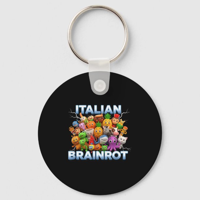 Italy Italian Brainrot Funny Meme Characters Trend Key Ring (Front)