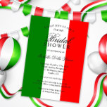 Italy Italian Bridal Shower Invitation<br><div class="desc">What could be more special than celebrating your upcoming bridal shower in style with our Italy-inspired invitations? Perfect for women with Italian roots, or anyone looking to add some Italian flavor to their special day, these beautiful invitations feature a tricolore green, white and red background, perfect for adding an extra...</div>