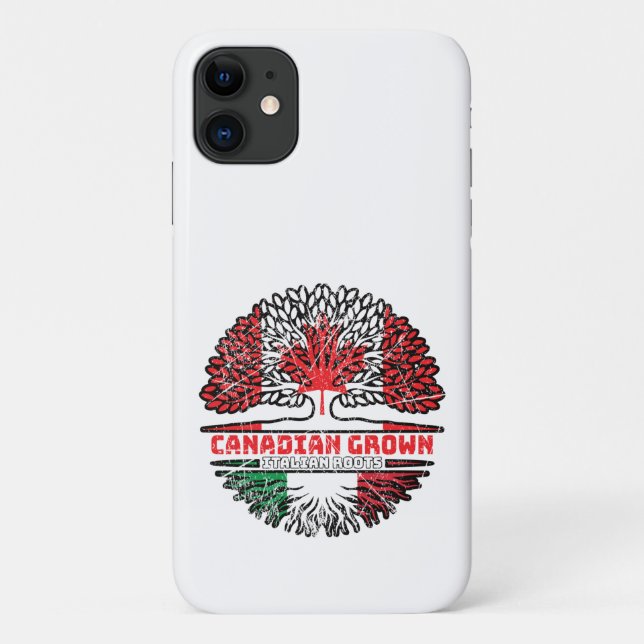 Italy Italian Canadian Canada Tree Roots Flag Case-Mate iPhone Case (Back)