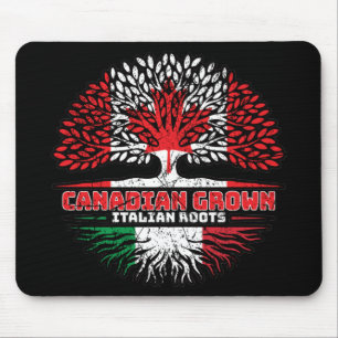 Italy Italian Canadian Canada Tree Roots Flag Mouse Mat