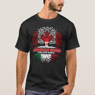 Italy Italian Canadian Canada Tree Roots Flag T-Shirt