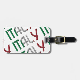 Italy Italian Flag Colours Typography Pattern Luggage Tag