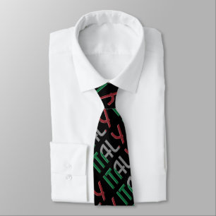 Italy Italian Flag Colours Typography Pattern Tie