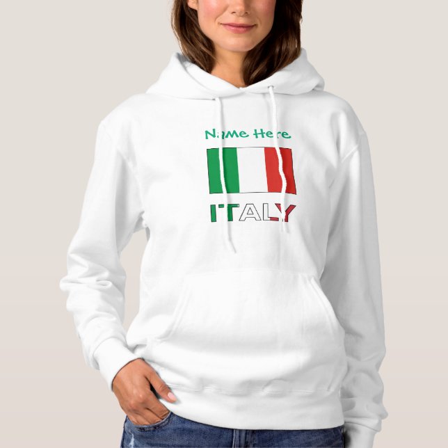 Italy Italian Flag Green Personalisation  Hoodie (Front)