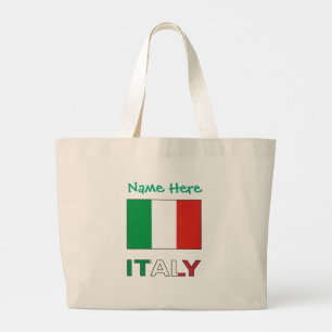 Italy Italian Flag Green Personalisation  Large Tote Bag