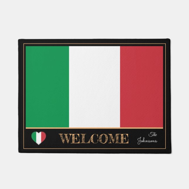 Italy & Italian Flag house mat /sports Welcome (Front)