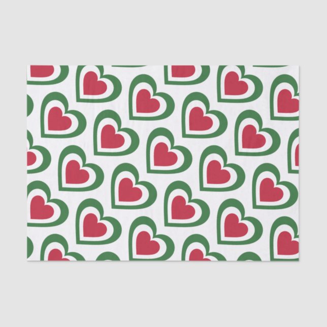 Italy/Italian Flag-inspired Hearts Tissue Paper (Front)