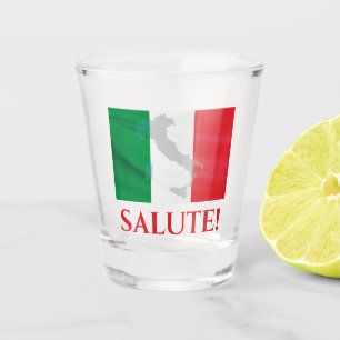 Italy Italian Flag Map Salute Cheers Shot Glass