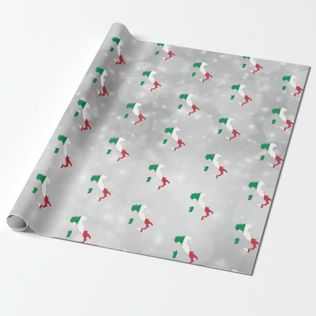 Italy Italian Flag Map Wrapping Paper (Unrolled)