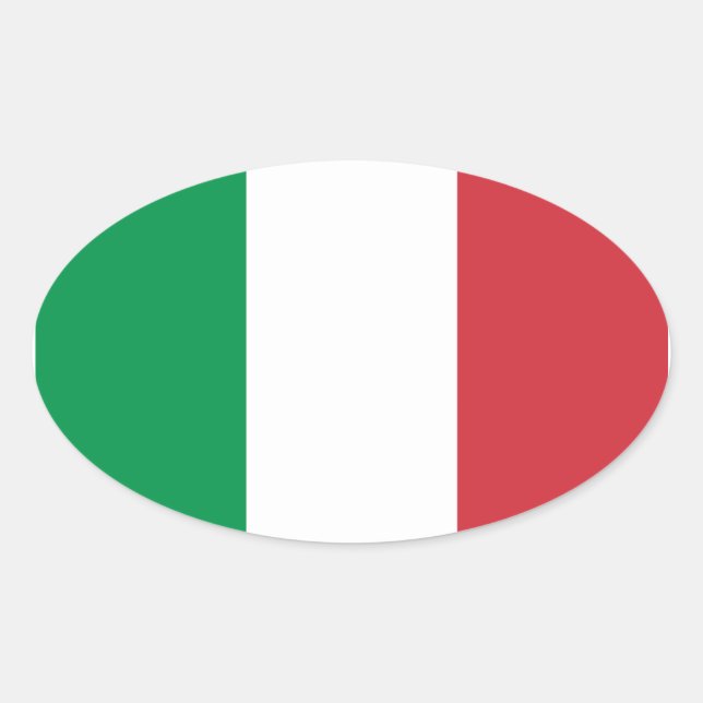 Italy/Italian Flag Oval Sticker (Front)