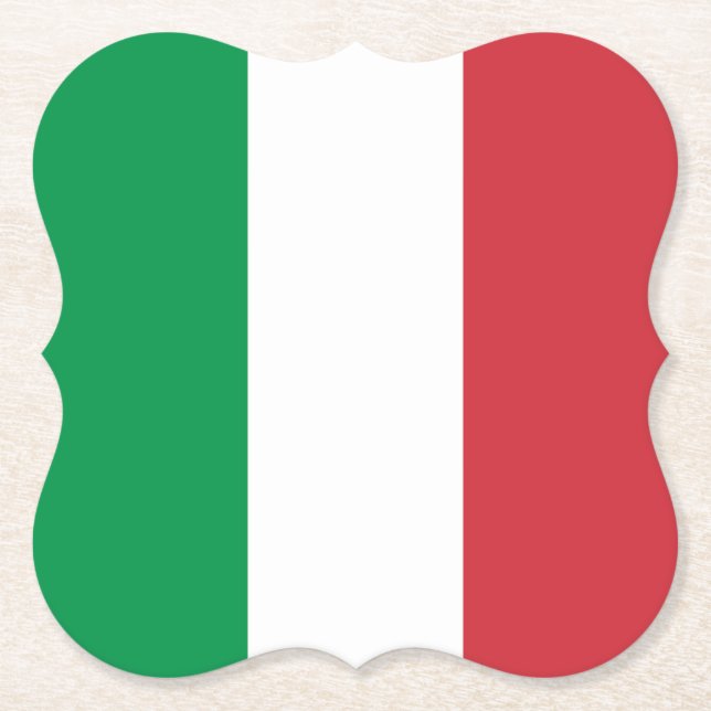 Italy (Italian) Flag Paper Coaster (Front)